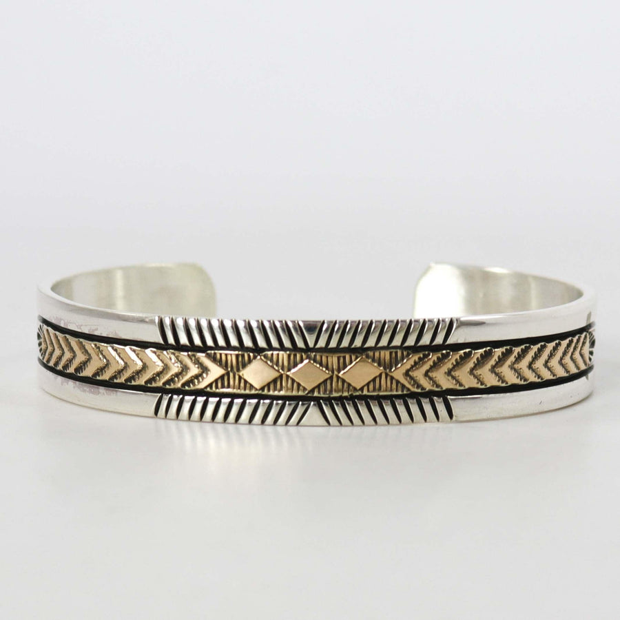 Gold on Silver Cuff by Bruce Morgan - Garland's