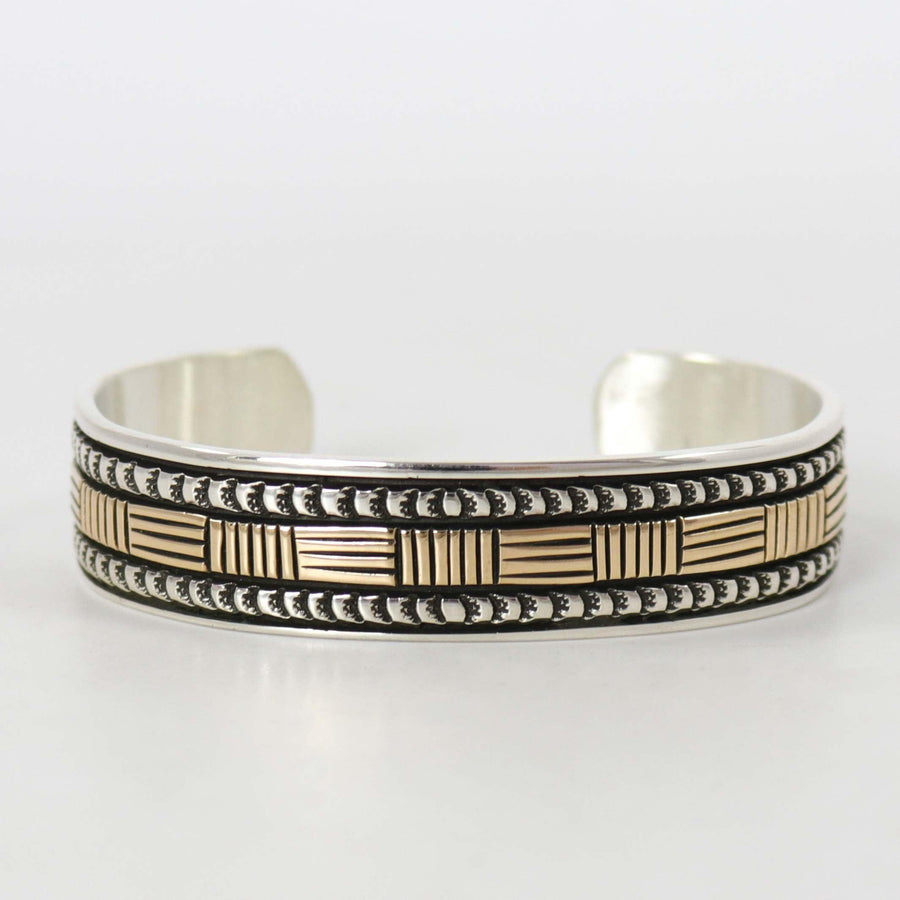 Gold on Silver Cuff by Bruce Morgan - Garland's