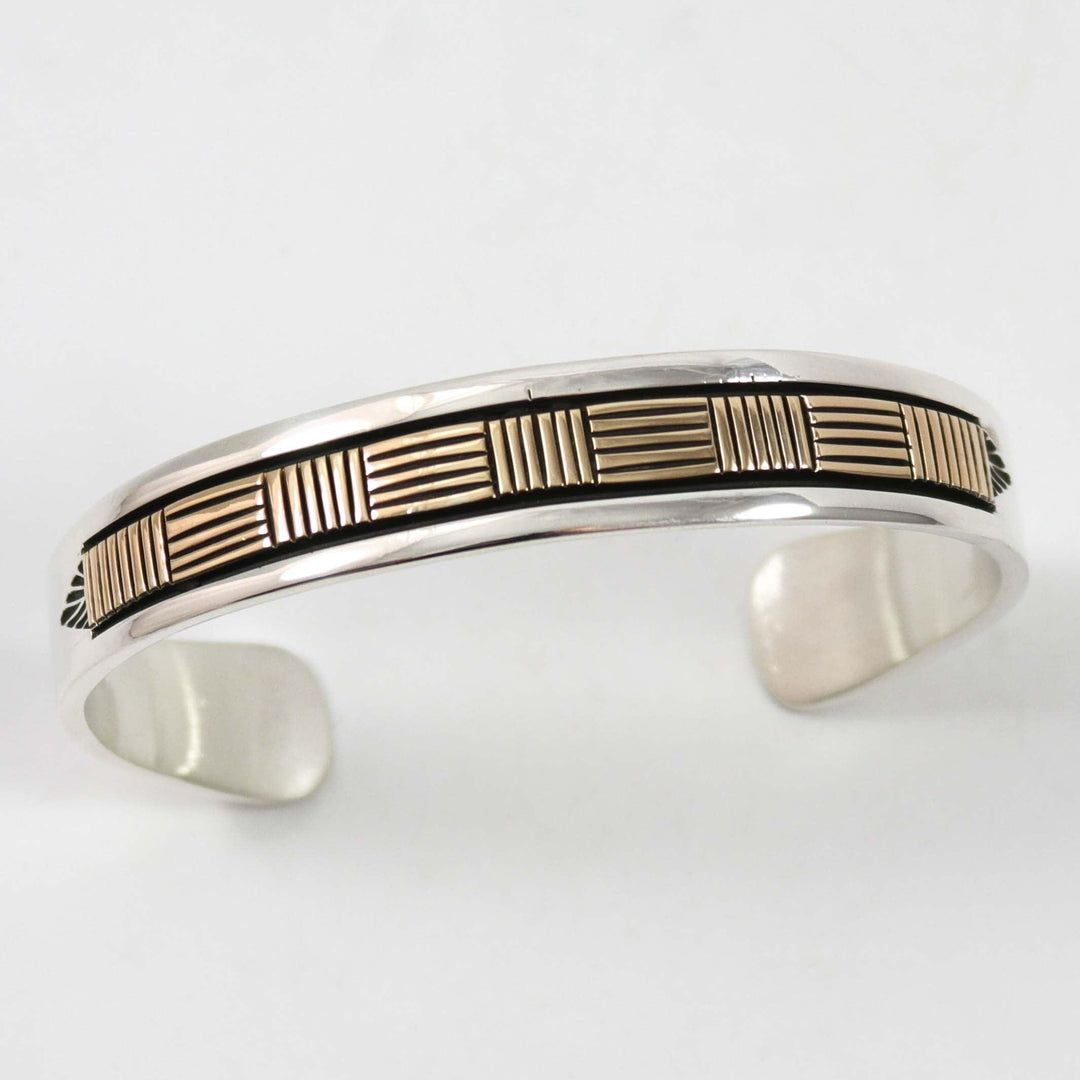 Gold on Silver Cuff by Bruce Morgan - Garland's