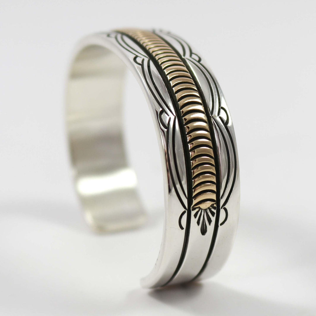 Gold on Silver Cuff by Bruce Morgan - Garland's