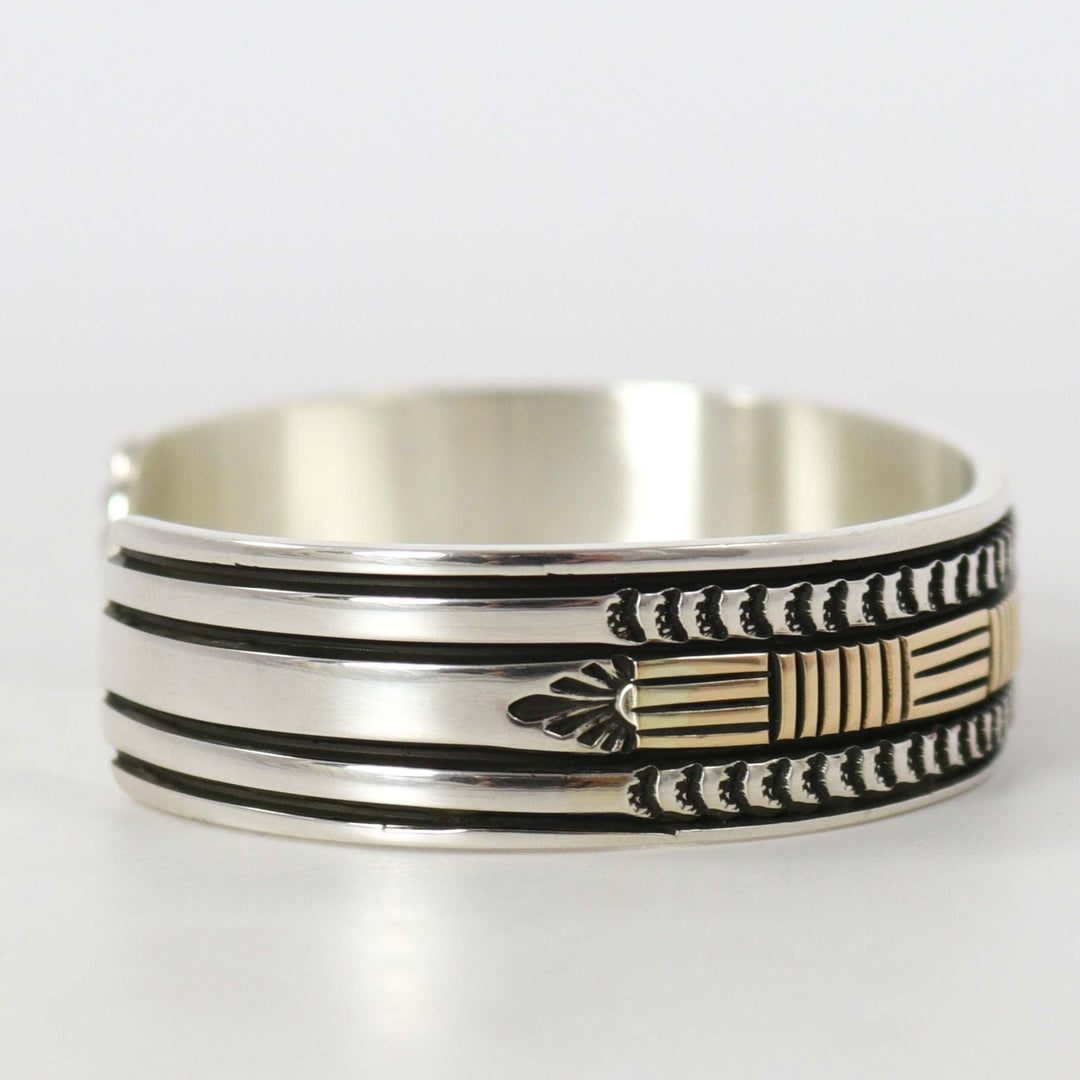 Gold on Silver Cuff by Bruce Morgan - Garland's