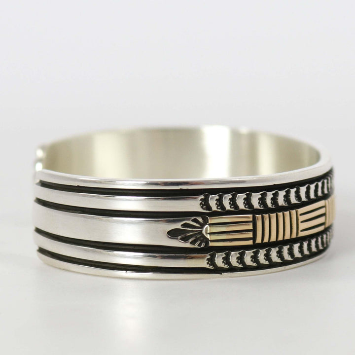 Gold on Silver Cuff by Bruce Morgan - Garland's