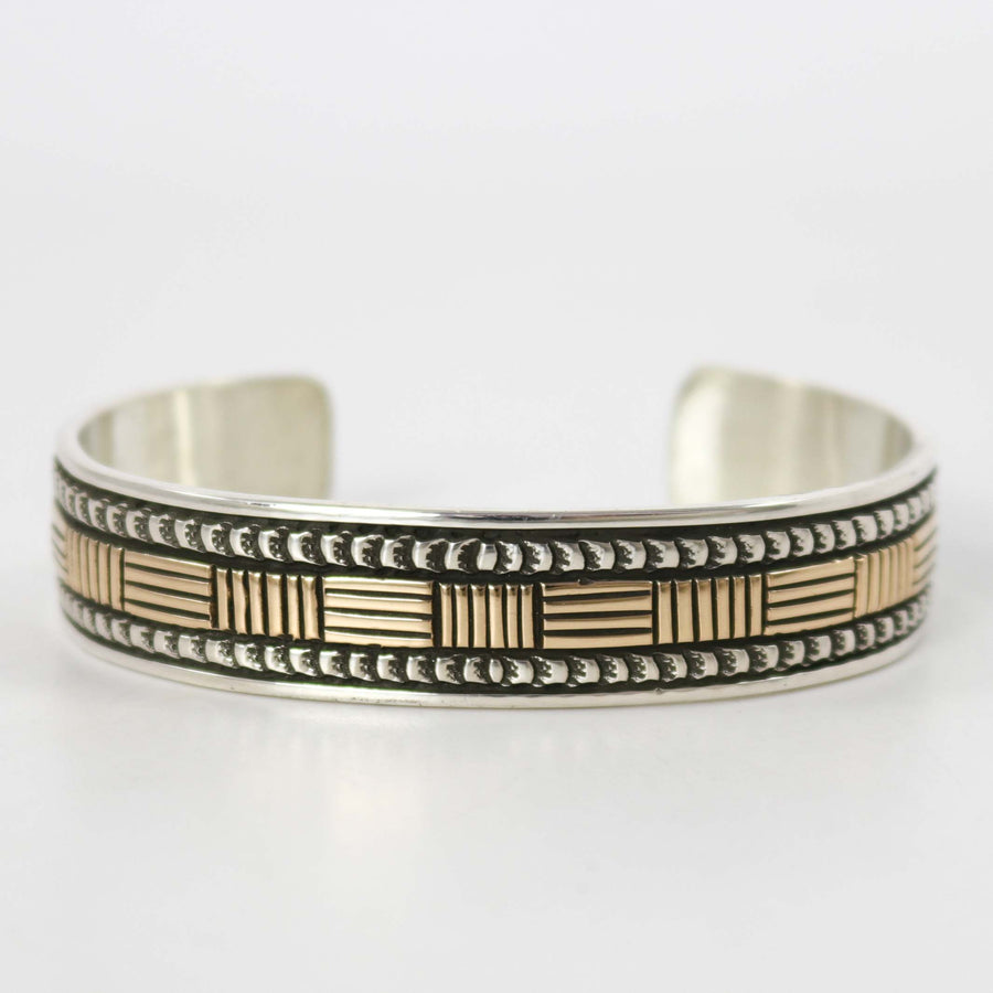 Gold on Silver Cuff by Bruce Morgan - Garland's