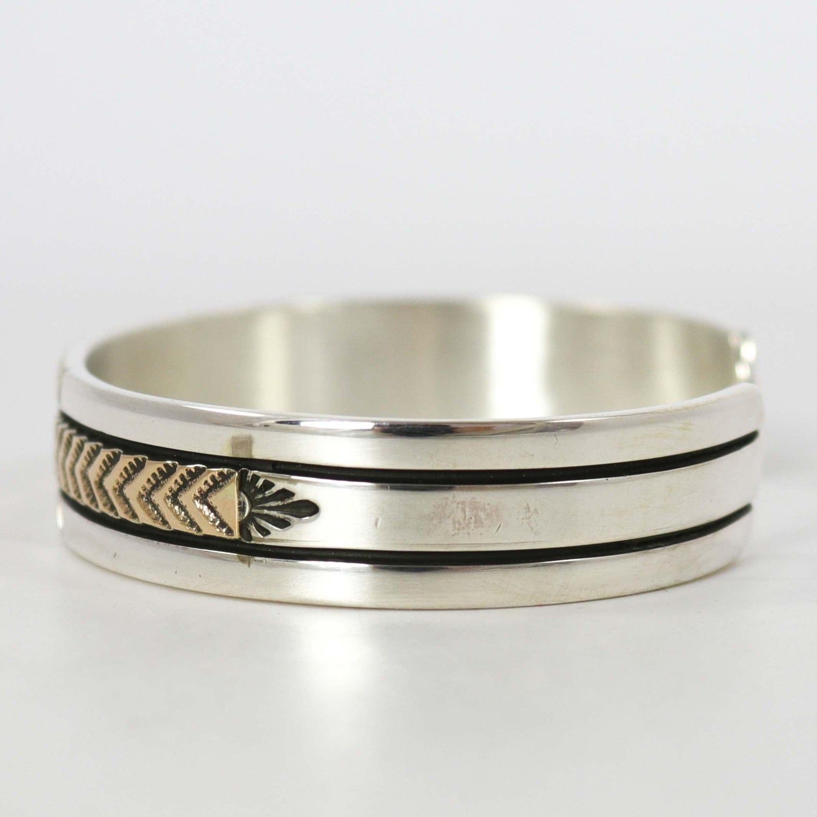 Gold on Silver Cuff by Bruce Morgan - Garland's