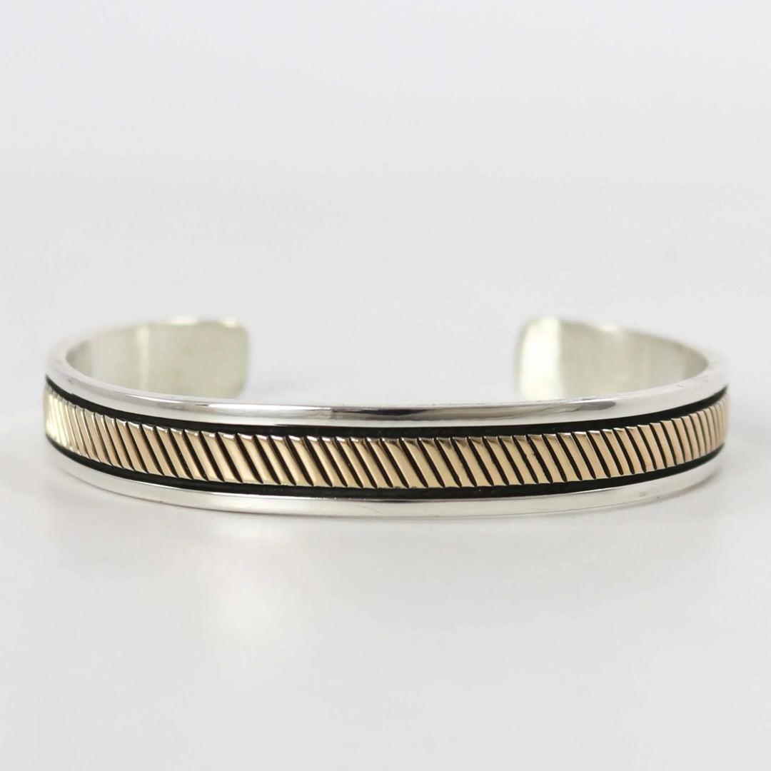 Gold on Silver Cuff by Bruce Morgan - Garland's