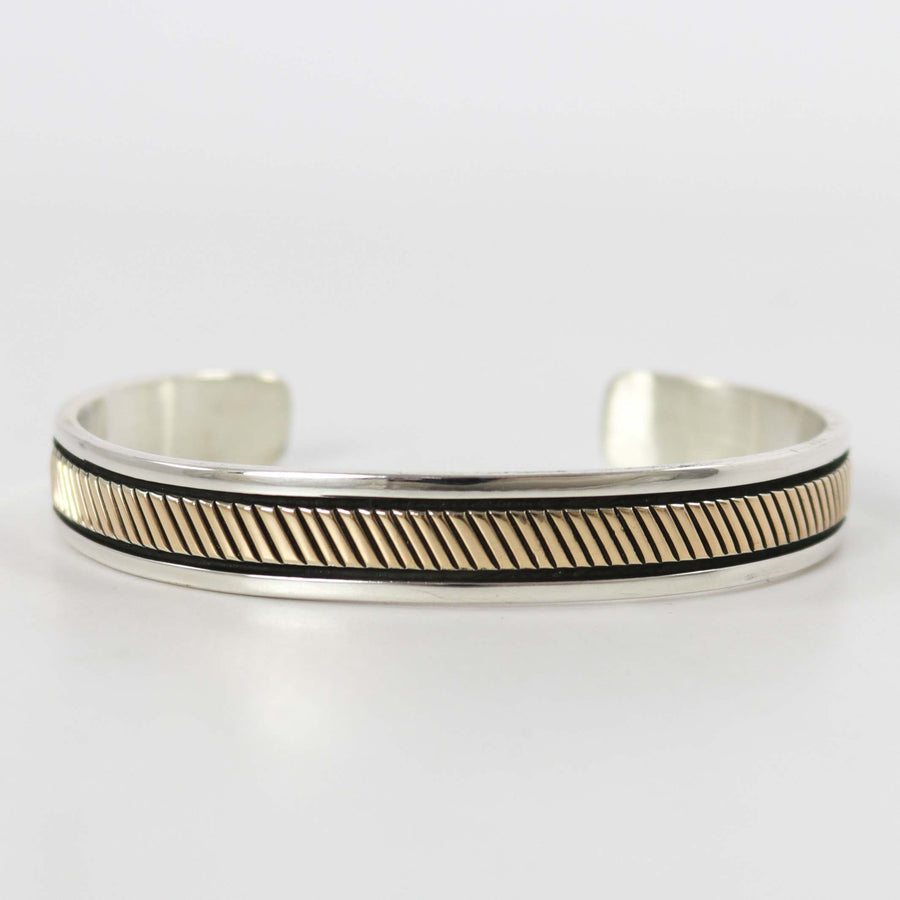 Gold on Silver Cuff by Bruce Morgan - Garland's