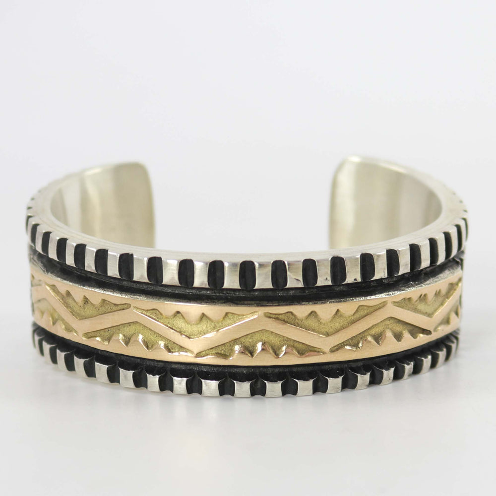 Gold on Silver Cuff by Elvira Bill - Garland's