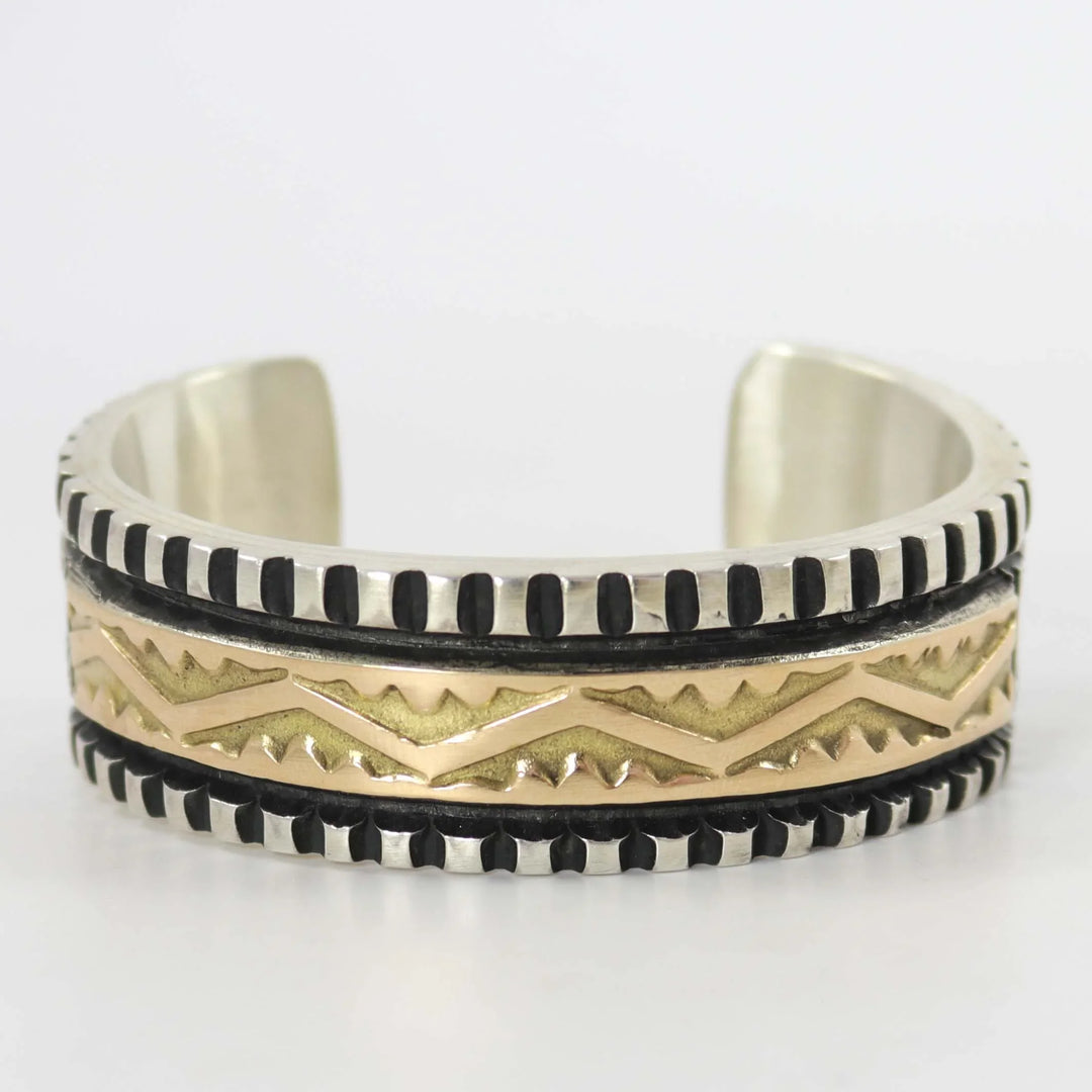 Gold on Silver Cuff by Elvira Bill - Garland's