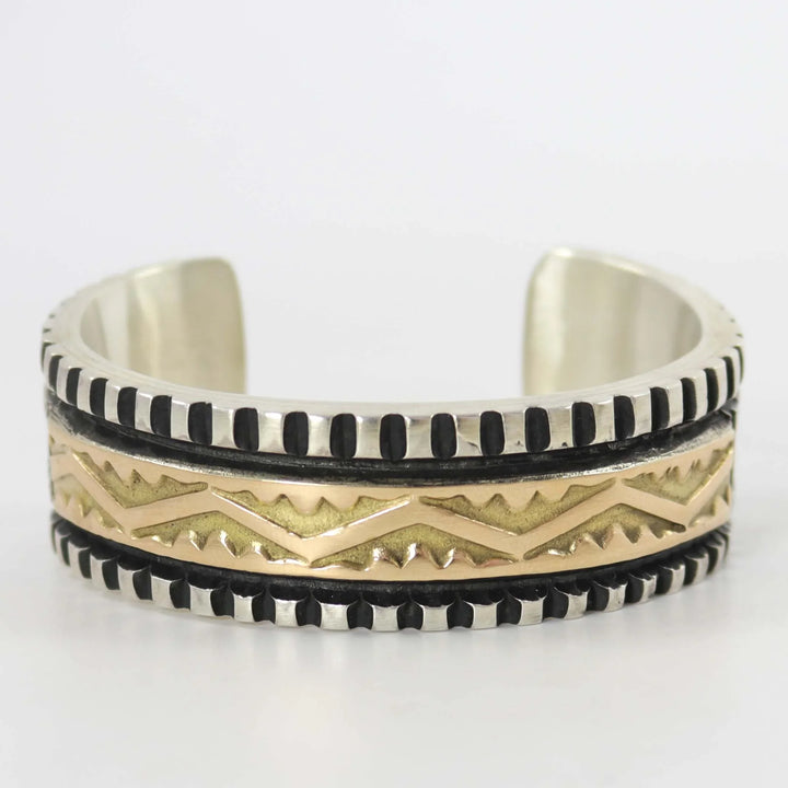 Gold on Silver Cuff by Elvira Bill - Garland's
