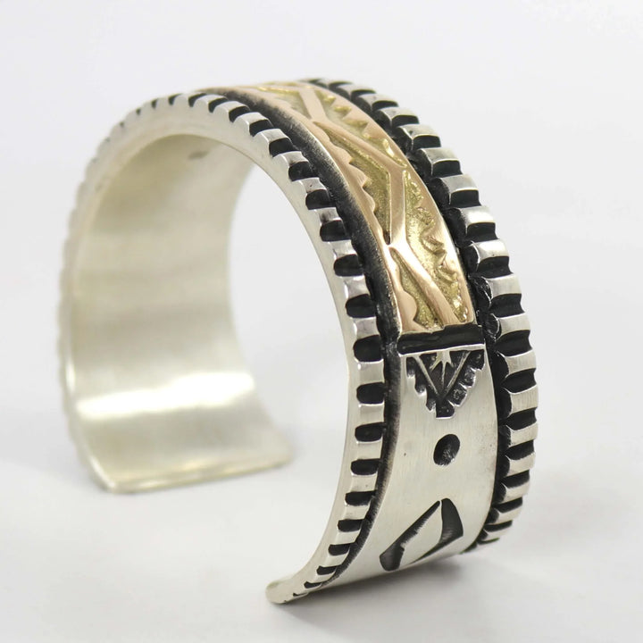 Gold on Silver Cuff by Elvira Bill - Garland's