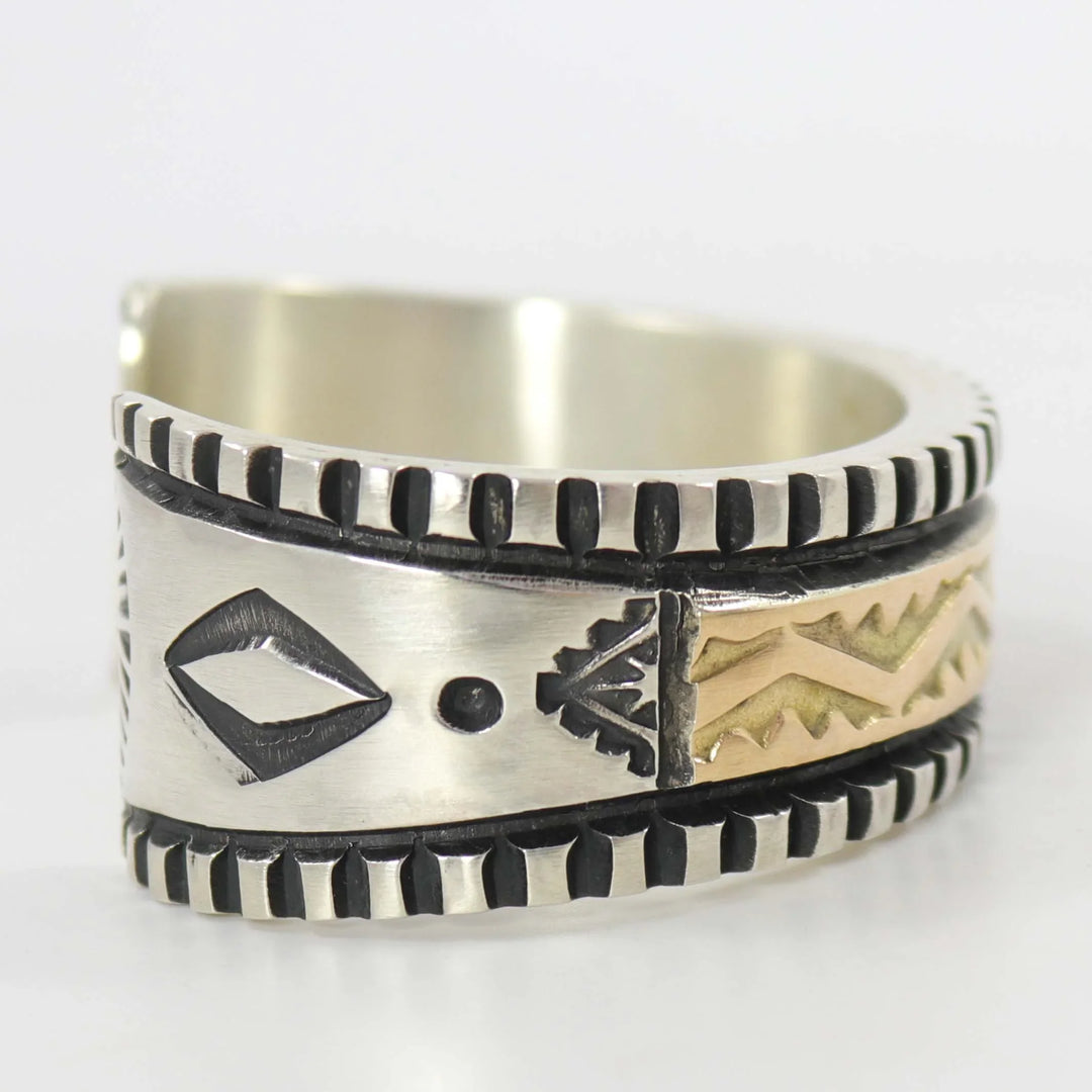 Gold on Silver Cuff by Elvira Bill - Garland's
