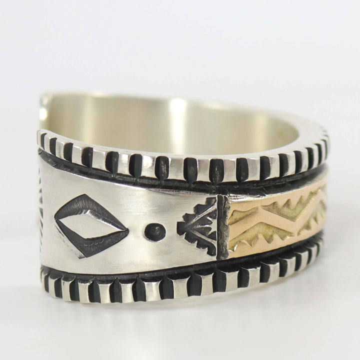 Gold on Silver Cuff by Elvira Bill - Garland's