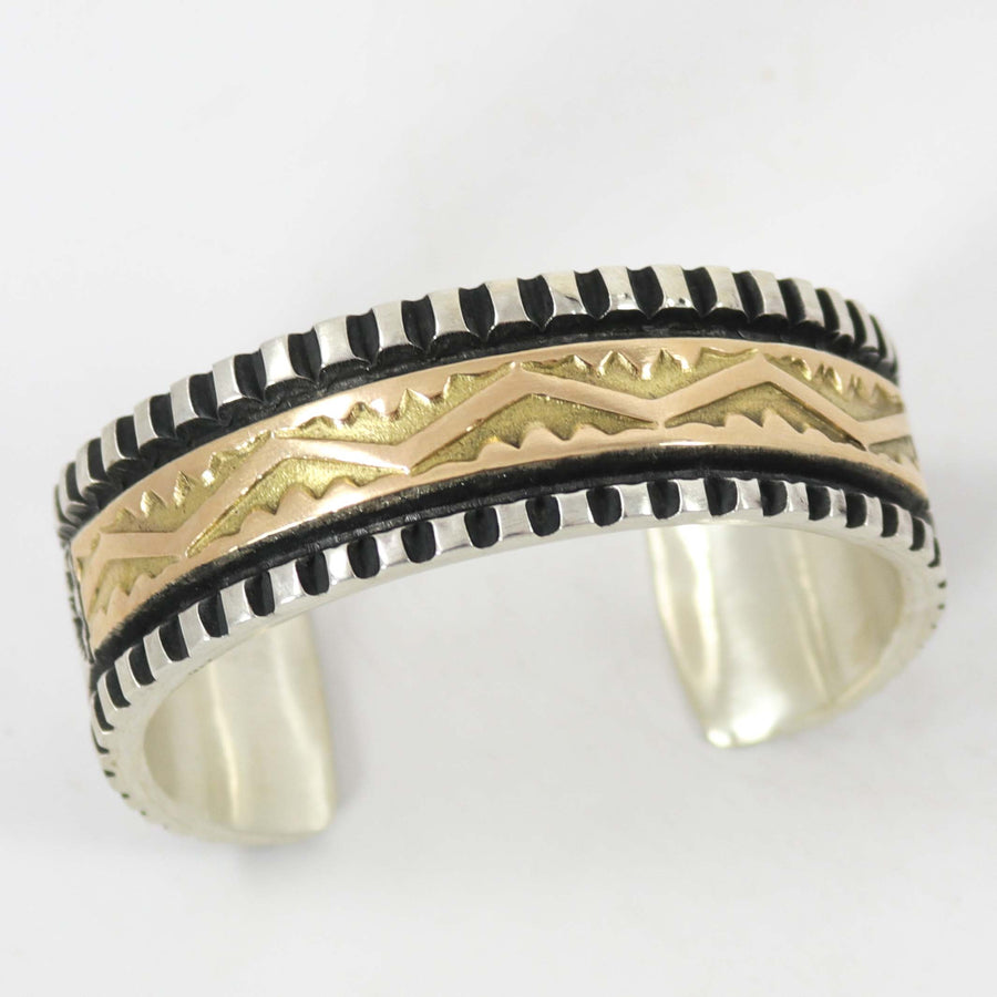 Gold on Silver Cuff by Elvira Bill - Garland's