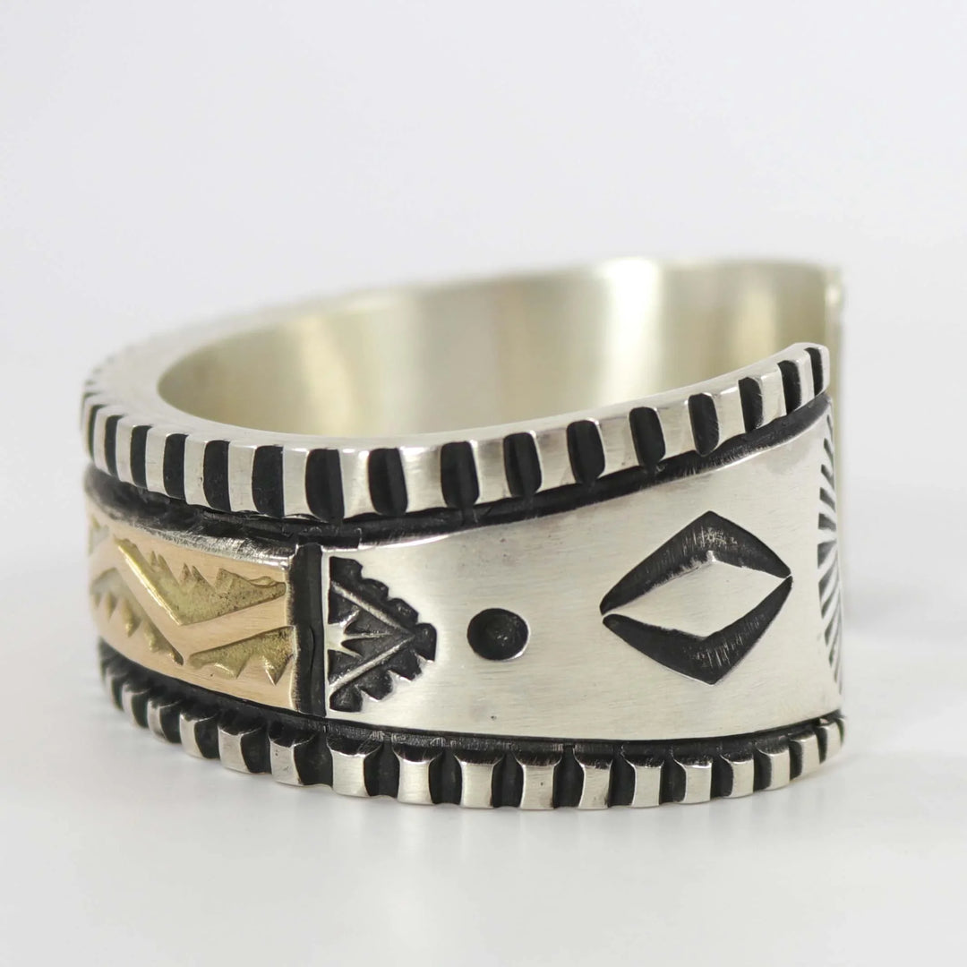 Gold on Silver Cuff by Elvira Bill - Garland's