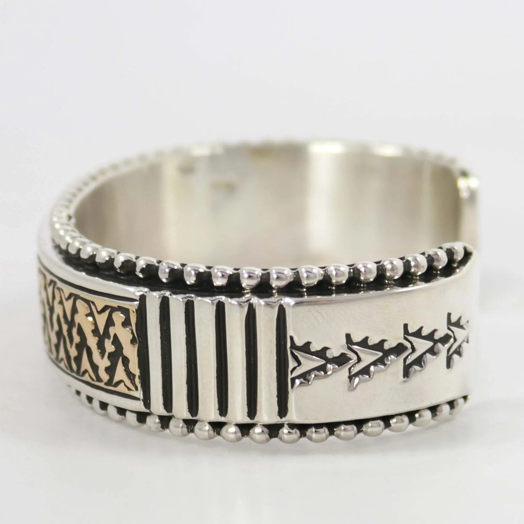 Gold on Silver Cuff by Johnathan Nez - Garland's
