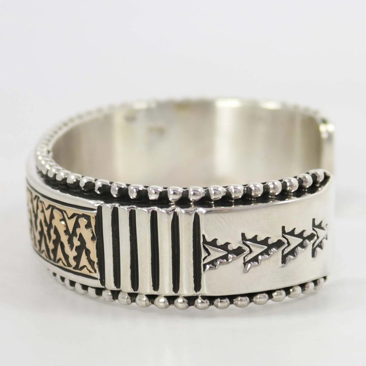 Gold on Silver Cuff by Johnathan Nez - Garland's