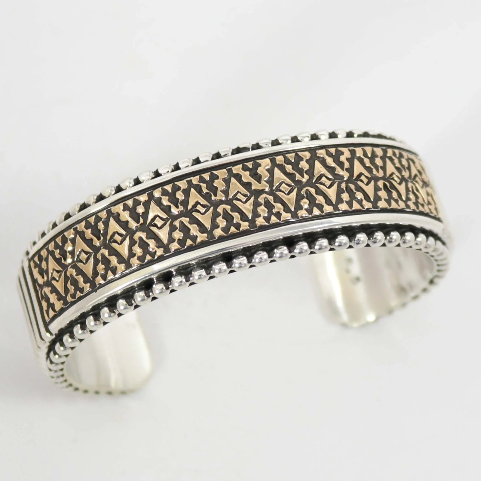 Gold on Silver Cuff by Johnathan Nez - Garland's