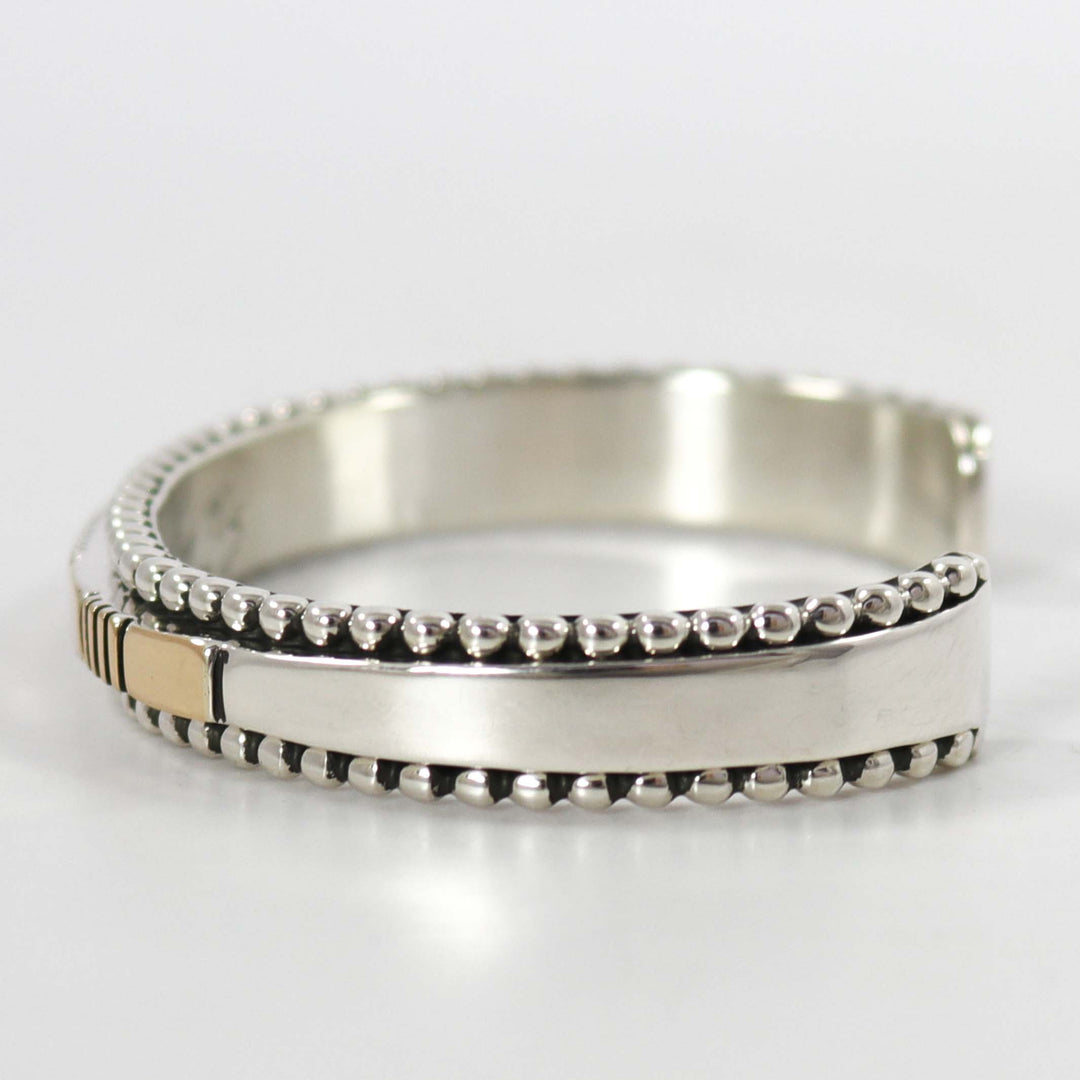 Gold on Silver Cuff by Johnathan Nez - Garland's