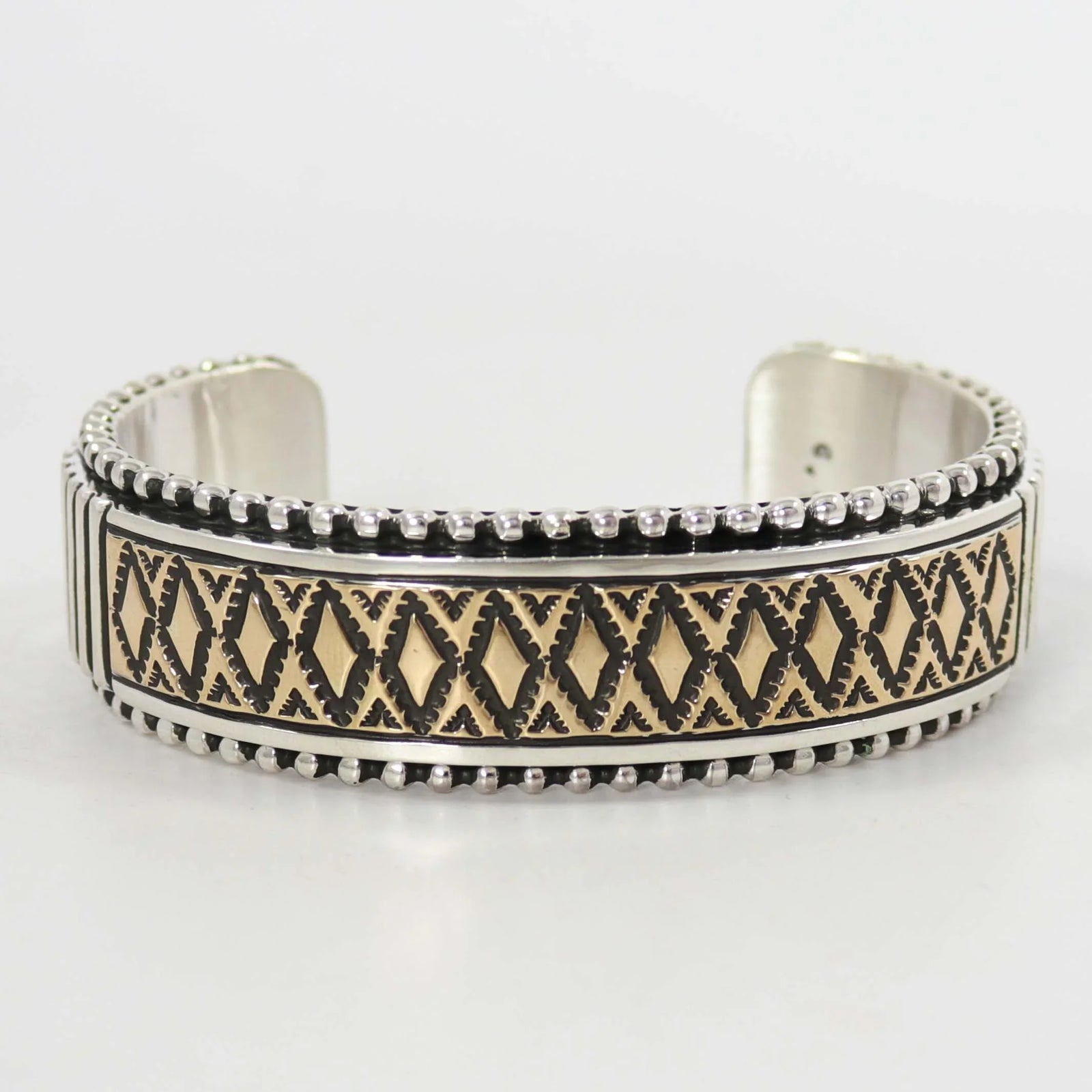 Gold on Silver Cuff by Johnathan Nez - Garland's