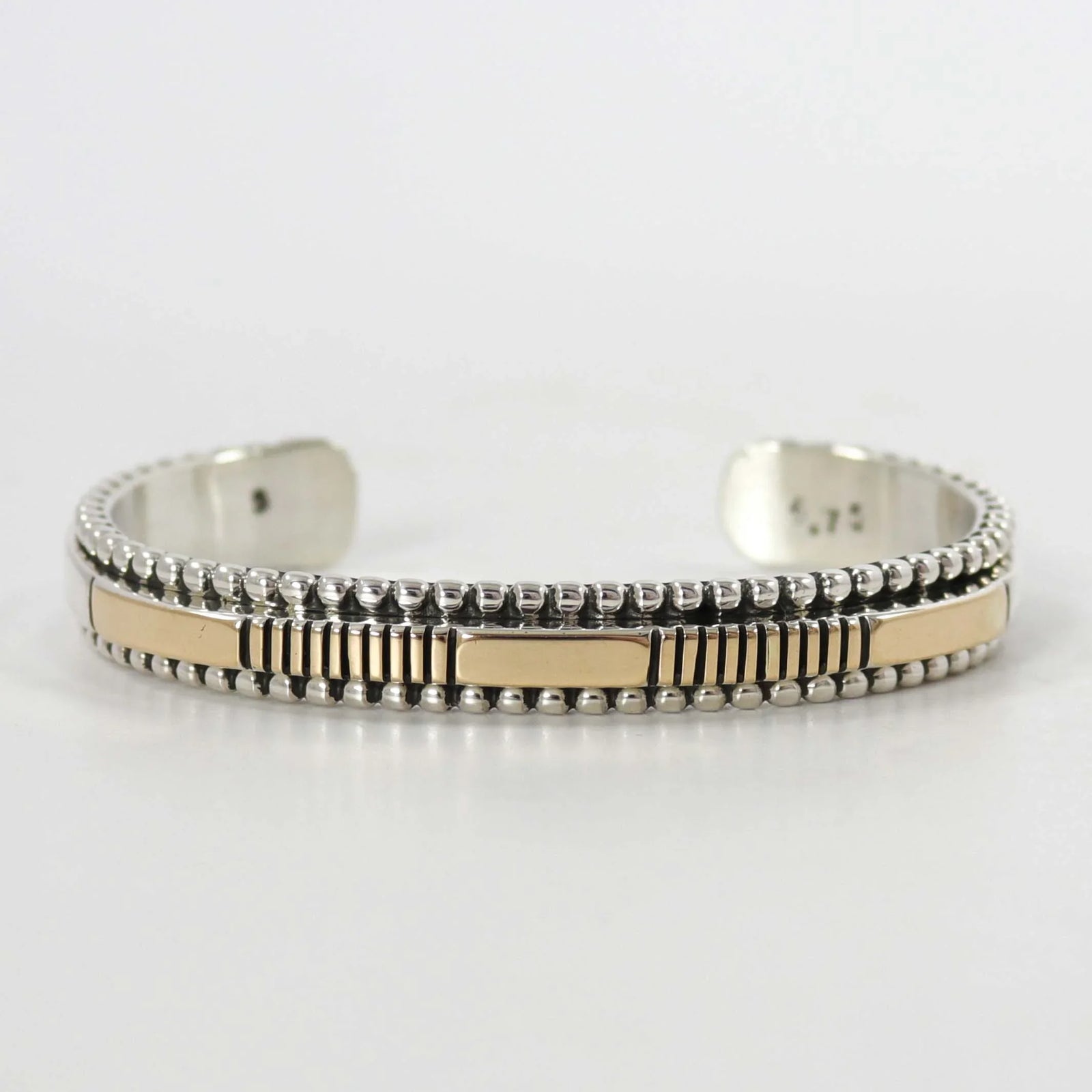 Gold on Silver Cuff by Johnathan Nez - Garland's