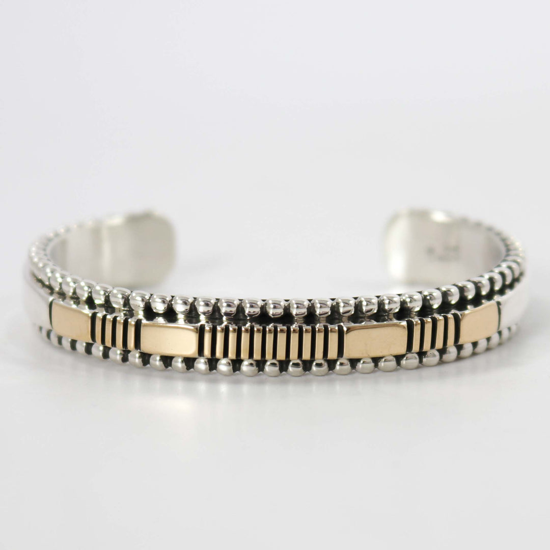 Gold on Silver Cuff by Johnathan Nez - Garland's