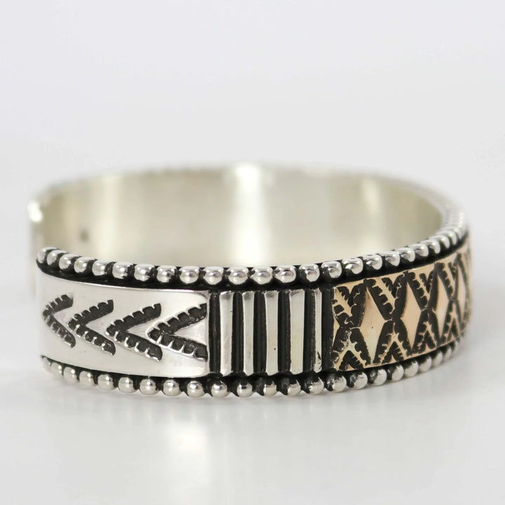 Gold on Silver Cuff by Johnathan Nez - Garland's