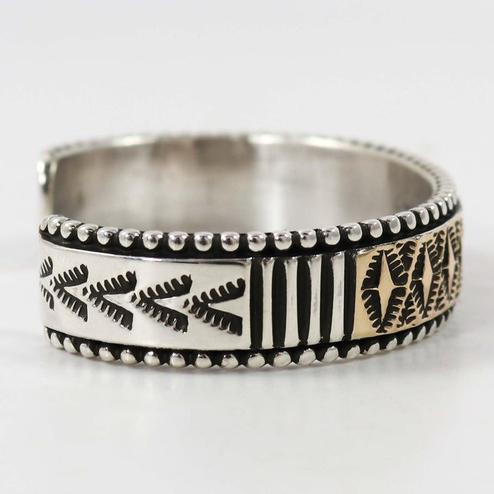 Gold on Silver Cuff by Johnathan Nez - Garland's