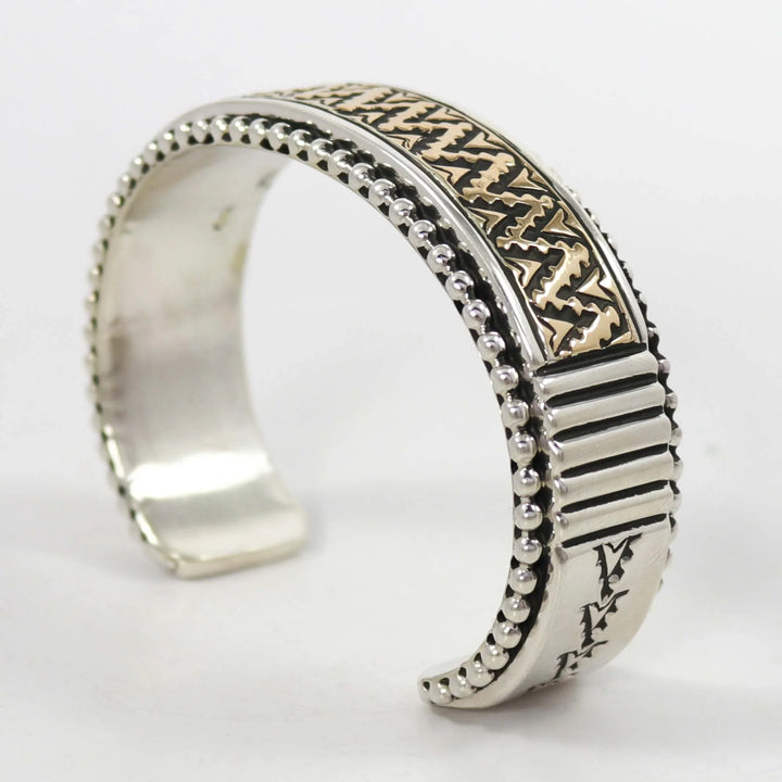 Gold on Silver Cuff by Johnathan Nez - Garland's