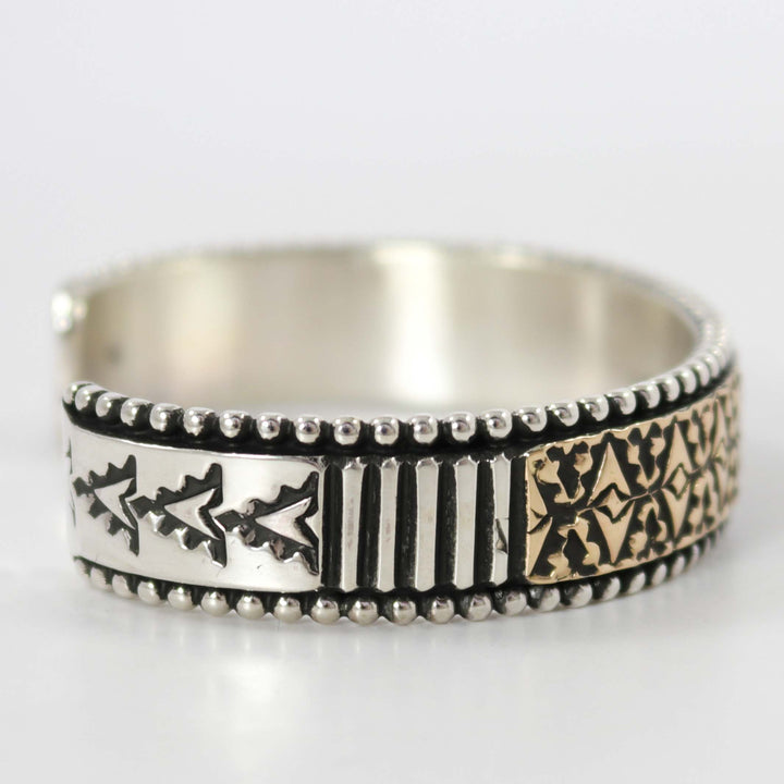 Gold on Silver Cuff by Johnathan Nez - Garland's