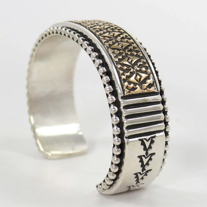 Gold on Silver Cuff by Johnathan Nez - Garland's