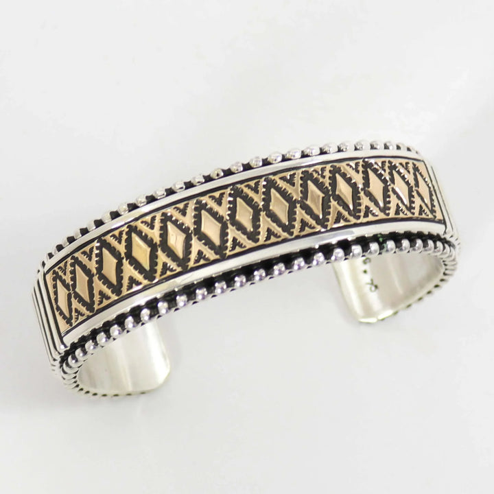 Gold on Silver Cuff by Johnathan Nez - Garland's