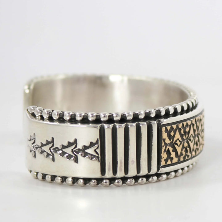 Gold on Silver Cuff by Johnathan Nez - Garland's