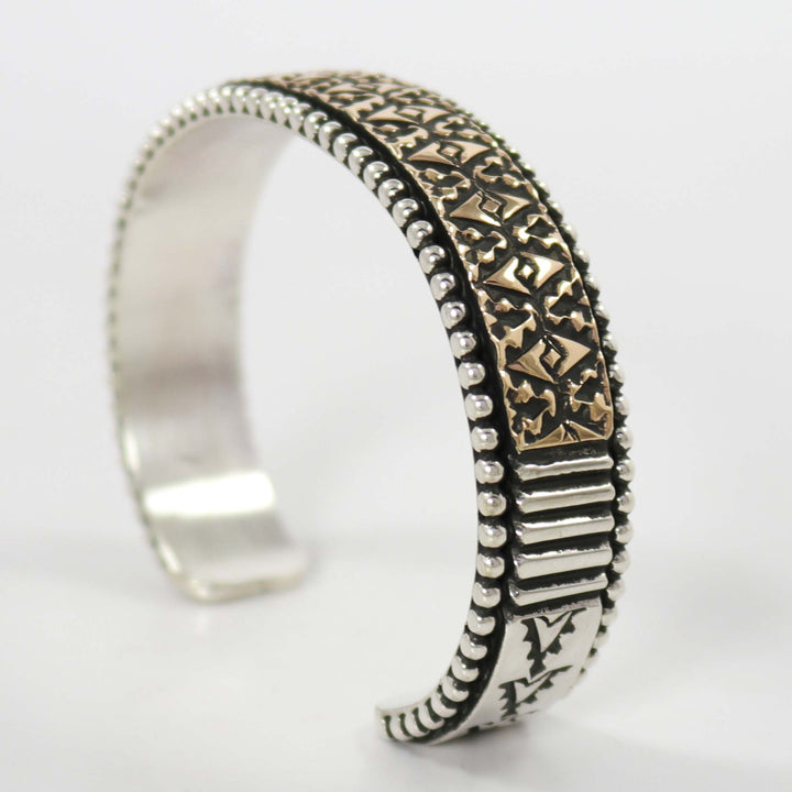 Gold on Silver Cuff by Johnathan Nez - Garland's
