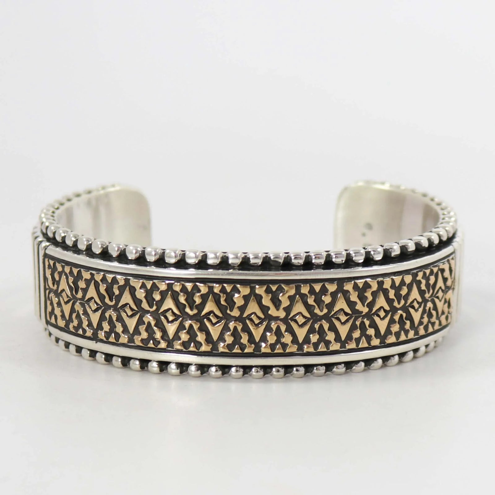 Gold on Silver Cuff by Johnathan Nez - Garland's