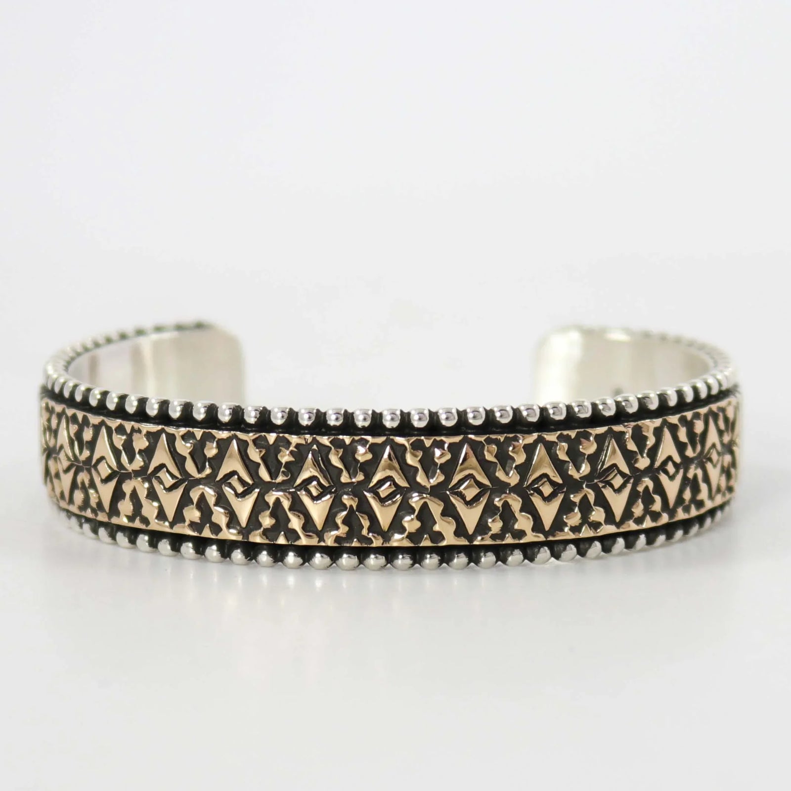 Gold on Silver Cuff by Johnathan Nez - Garland's