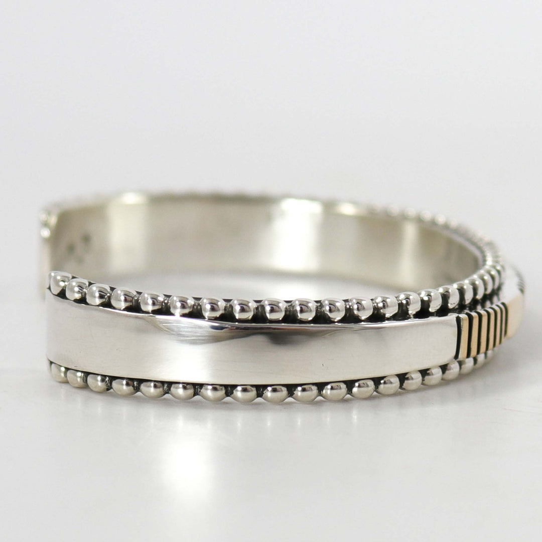 Gold on Silver Cuff by Johnathan Nez - Garland's