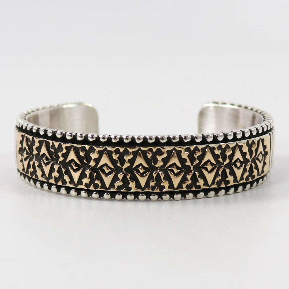 Gold on Silver Cuff by Johnathan Nez - Garland's
