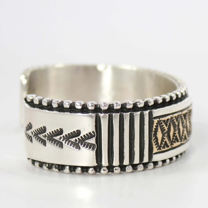 Gold on Silver Cuff by Johnathan Nez - Garland's
