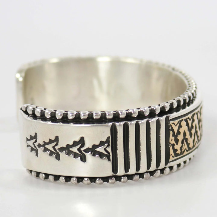 Gold on Silver Cuff by Johnathan Nez - Garland's