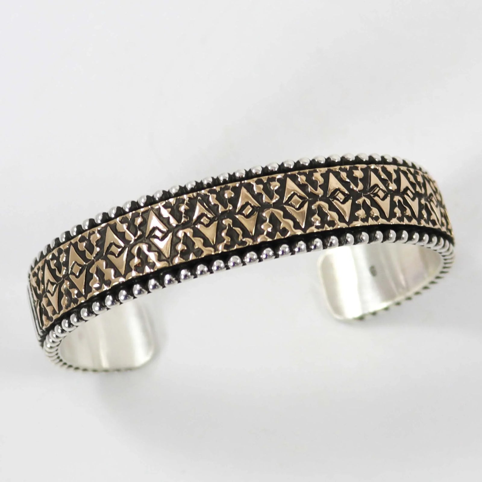 Gold on Silver Cuff by Johnathan Nez - Garland's