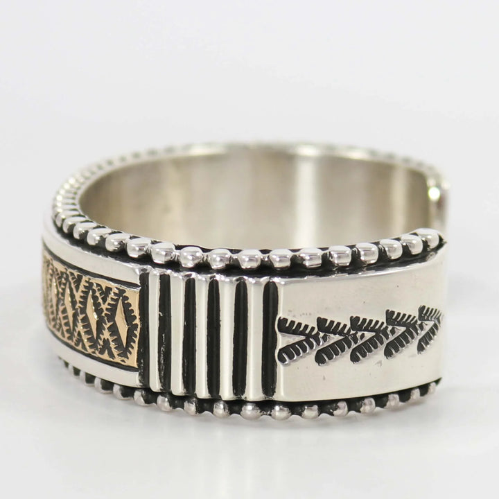 Gold on Silver Cuff by Johnathan Nez - Garland's
