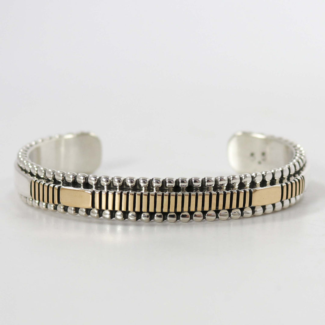 Gold on Silver Cuff by Johnathan Nez - Garland's