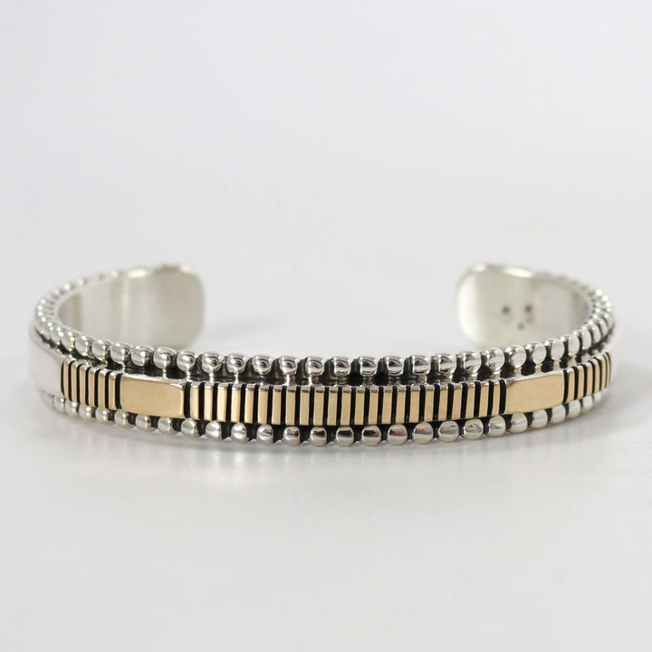Gold on Silver Cuff by Johnathan Nez - Garland's