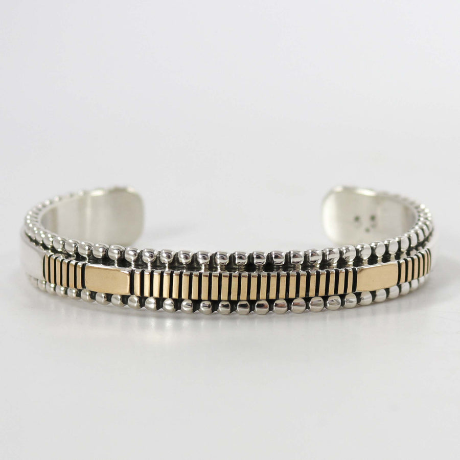 Gold on Silver Cuff by Johnathan Nez - Garland's