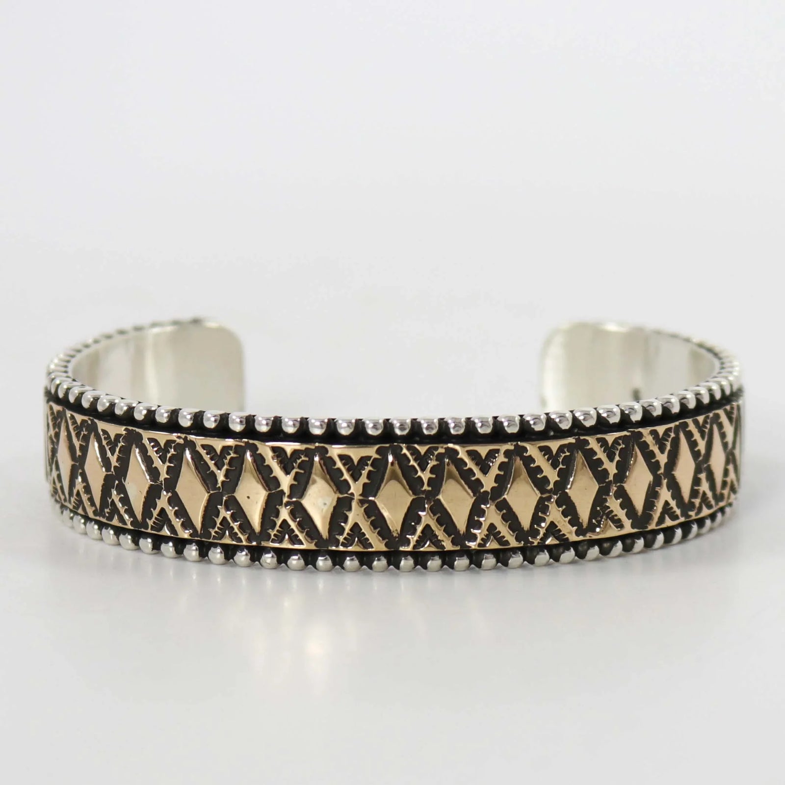 Gold on Silver Cuff by Johnathan Nez - Garland's