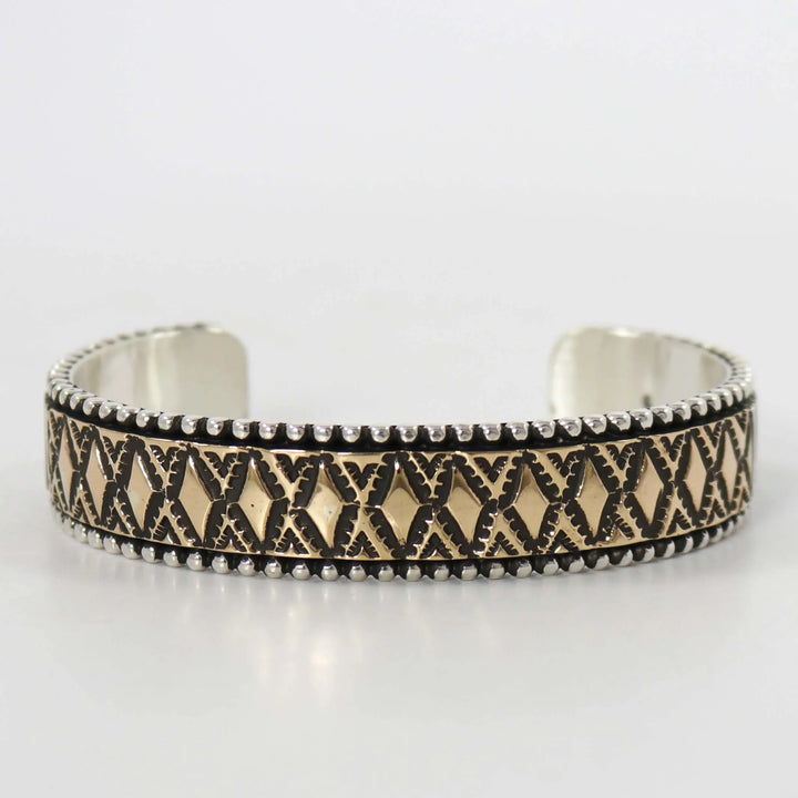 Gold on Silver Cuff by Johnathan Nez - Garland's