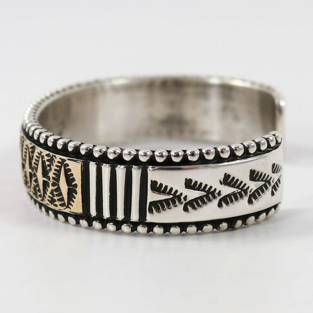 Gold on Silver Cuff by Johnathan Nez - Garland's