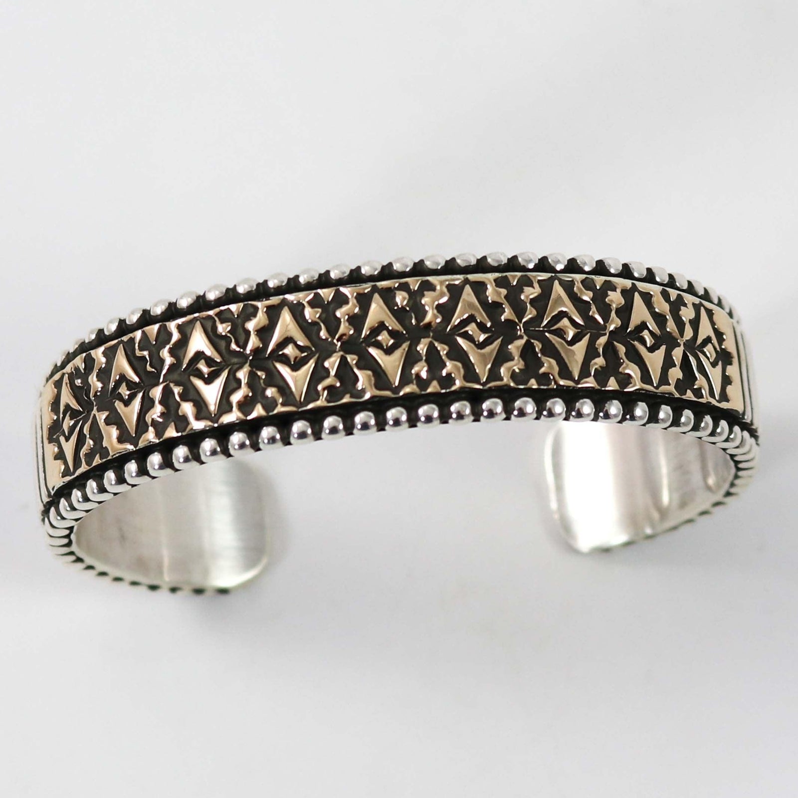 Gold on Silver Cuff by Johnathan Nez - Garland's