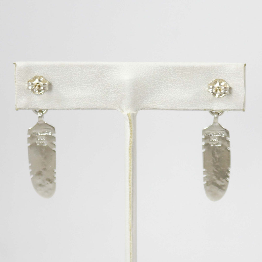 Gold on Silver Feather Earrings by Robert Taylor - Garland's
