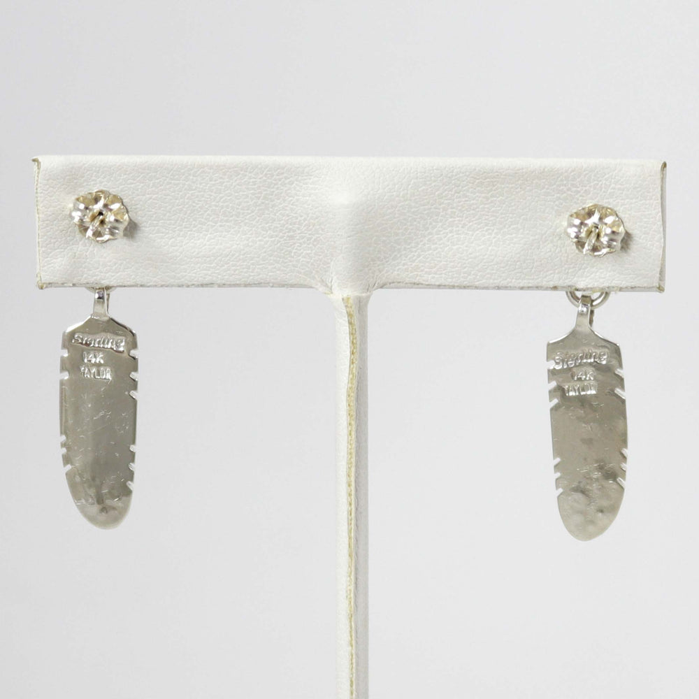 Gold on Silver Feather Earrings by Robert Taylor - Garland's